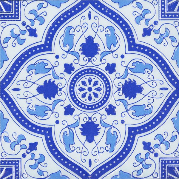 MOROCCO PERSIAN BLUE GLOSS TILE 200X200mm