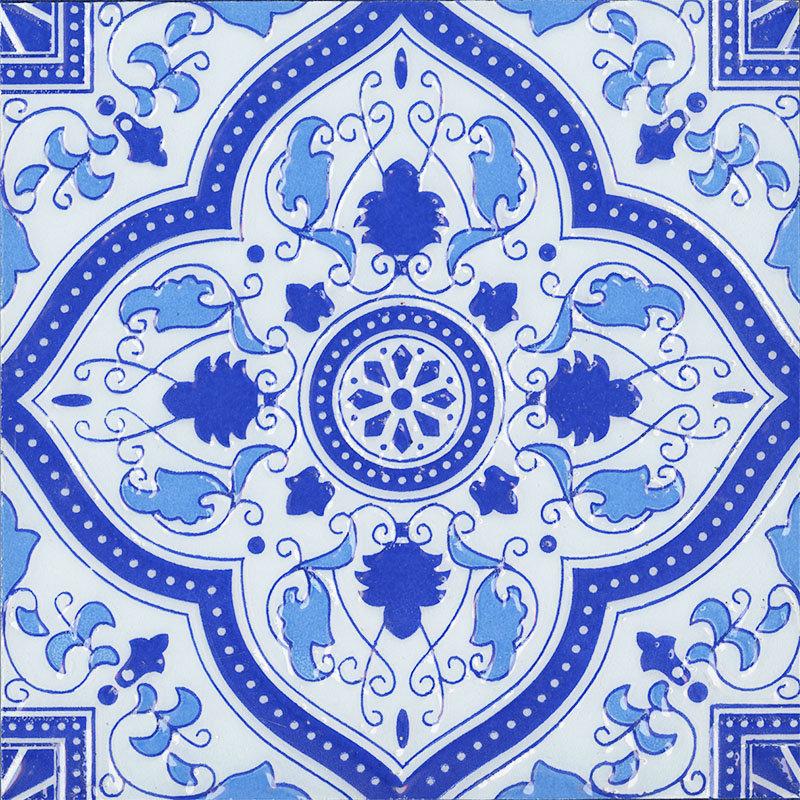 MOROCCO PERSIAN BLUE GLOSS TILE 200X200mm