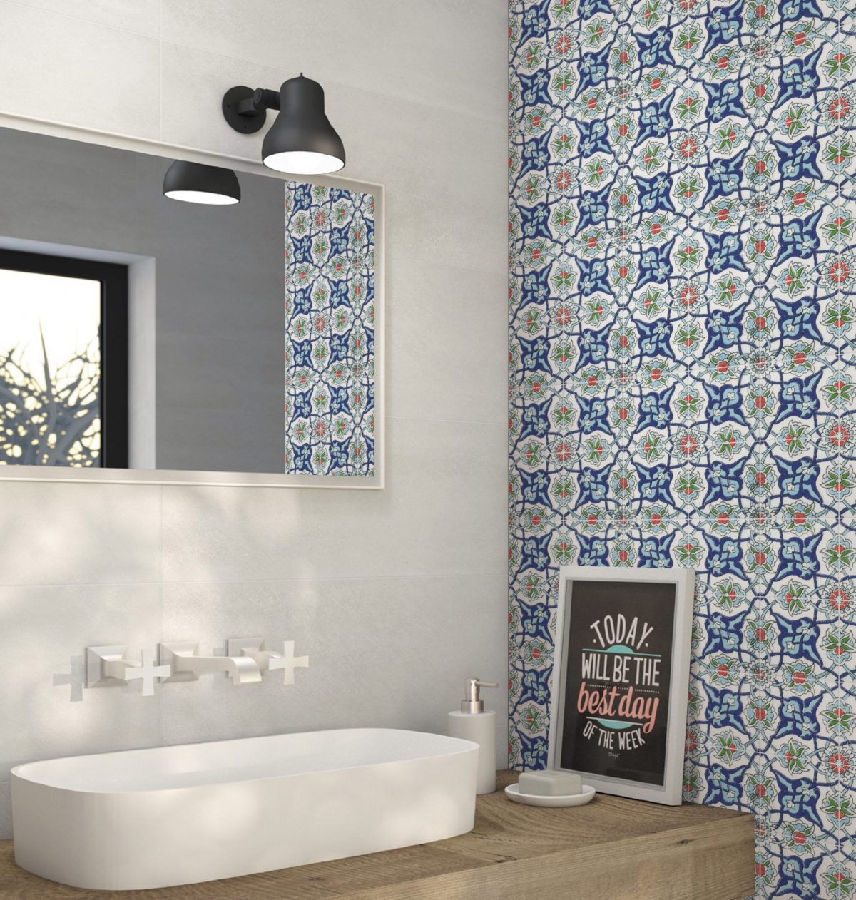 MOROCCO TURKISH BLUE GLOSS TILE 200X200mm