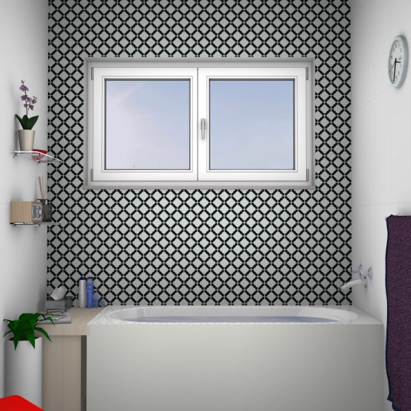 POPPY FLOWER GLOSS WHITE 40X40