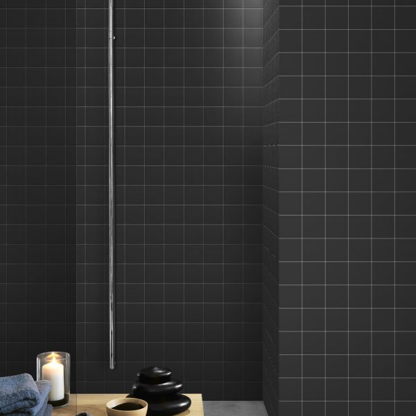 PATIO BLACK MATT PRESSED EDGE TILE 200X200mm