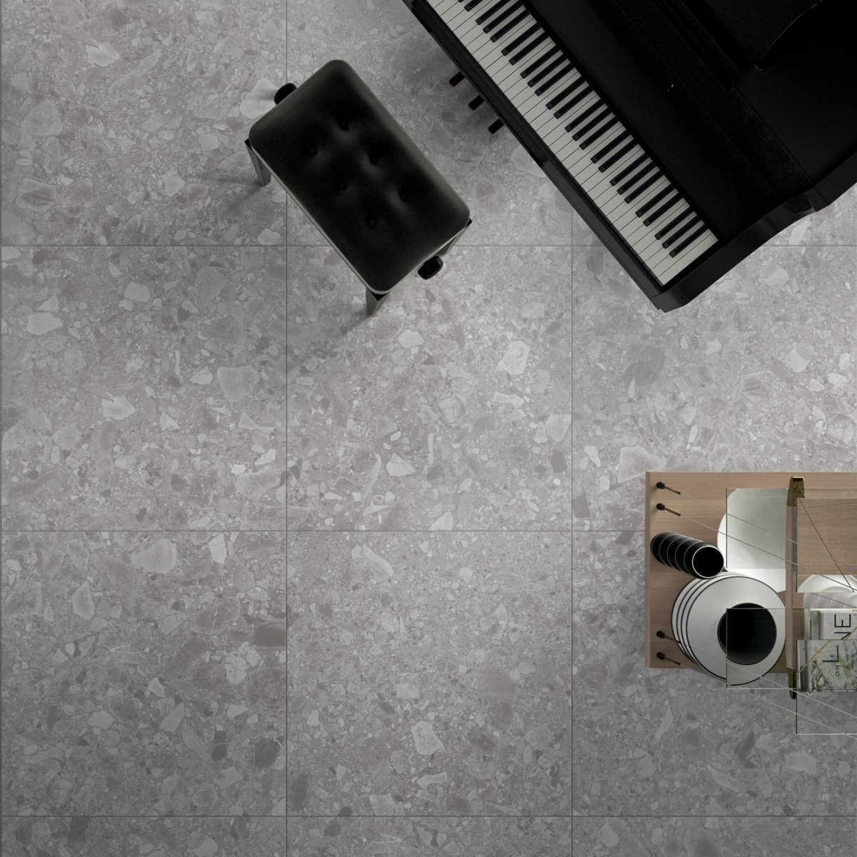 TERRAZZO BIANCO MATT TILE 600x600mm