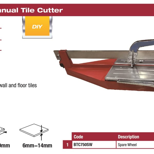 BOSS 750mm TILE CUTTER