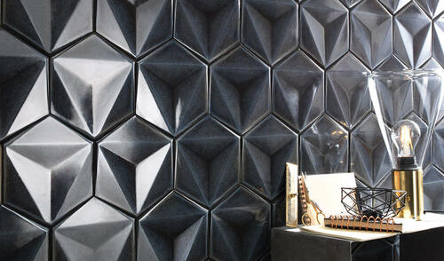 CHROMA HEX GRAFIT GLOSS TILE 150x173mm