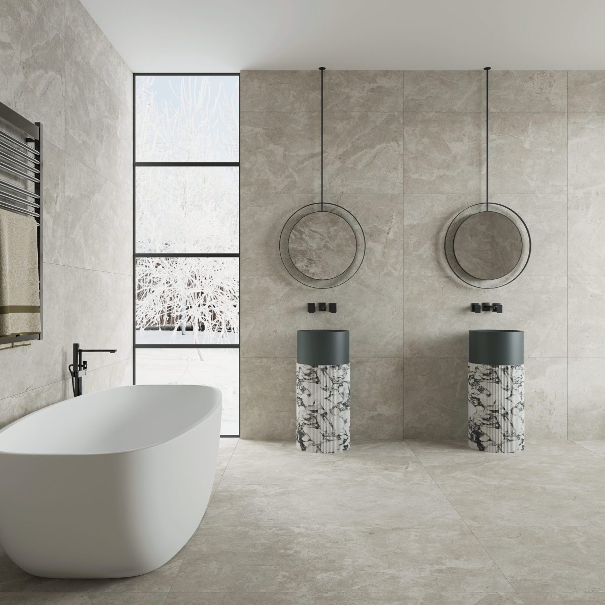 TUNDRA GREY GLOSS TILE 300X600mm