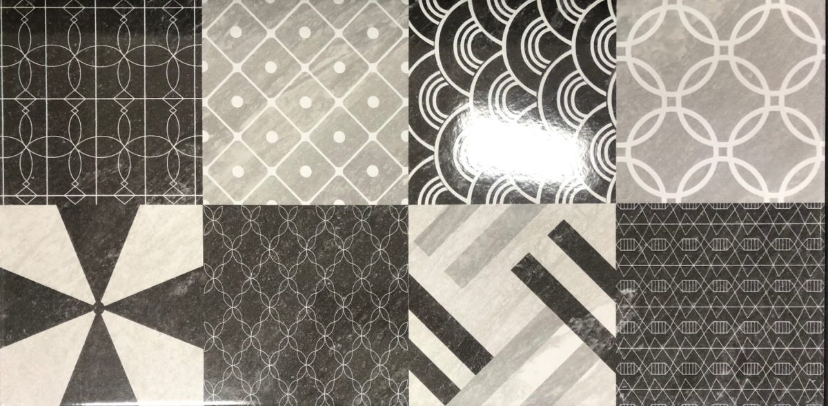 KIMGRES MALIA GLOSS CHARCOAL PATTERN TILE 300×600mm