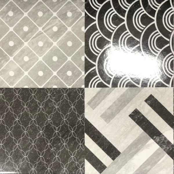 KIMGRES MALIA GLOSS CHARCOAL PATTERN TILE 300×600mm