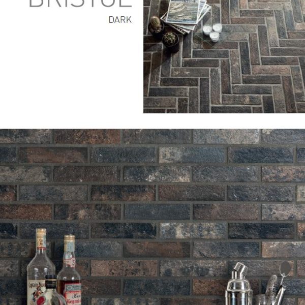 RONDINE BRISTOL DARK BRICK TILE 60×250mm