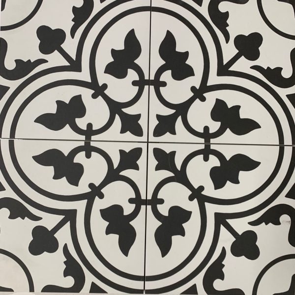 UNICOM REVERIE DECOR 1 BLACK AND WHITE TILE 200X200mm
