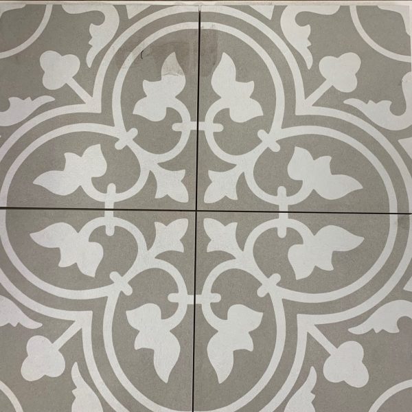 UNICOM REVERIE DECOR 11 TAUPE AND WHITE TILE 200X200mm