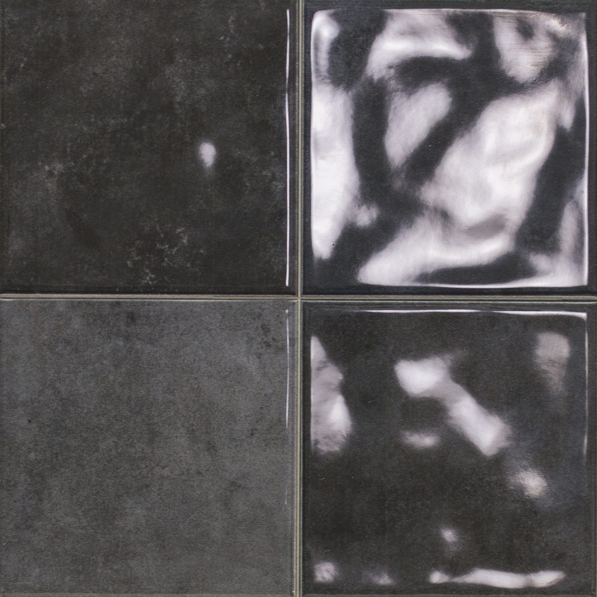 OMEGA12 SCORED GRAFITO CHARCOAL GLOSS TILE 243X243mm