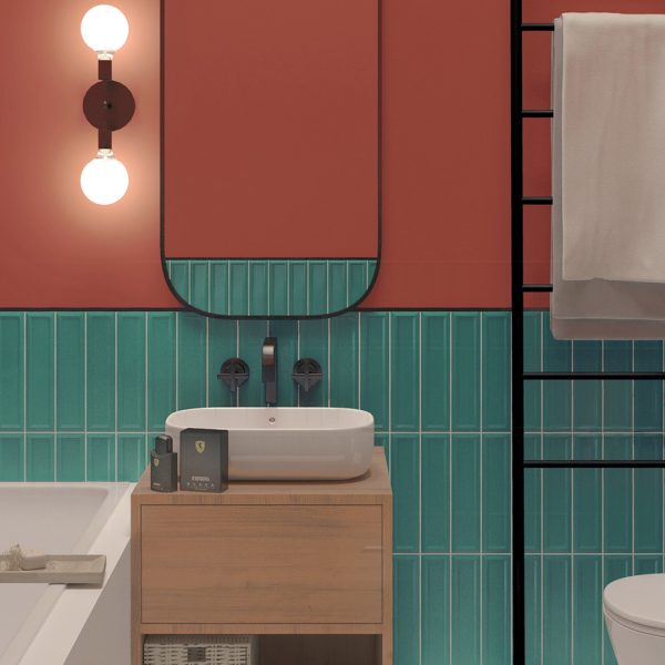 EDGE DARK GREEN FRAME GLOSS TILE 68x280mm