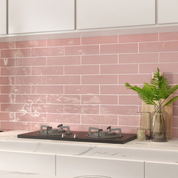 EDGE PINK FRAME GLOSS TILE 68x280mm