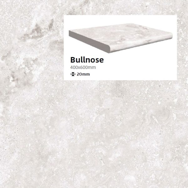 CERAVIVA TIVOLI BIANCO BULLNOSE TILE 400X600X20mm