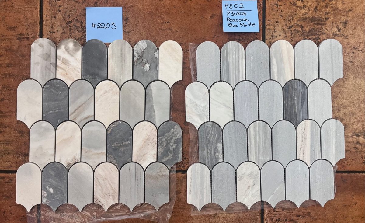 STARSTILE BLUE SANDSTONE HONED FEATHER SHEET 315x345mm