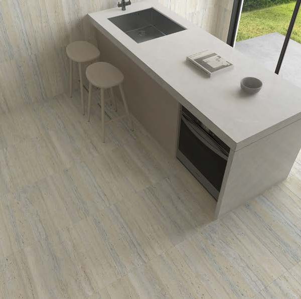 Euromarmo Travertine Silver Gold Matt Tile 300x600mm