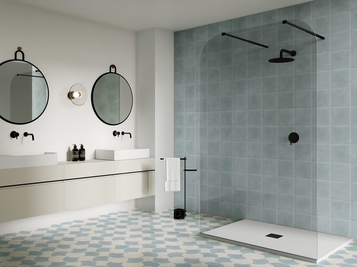 TIFFANY BLUE LARGE FISHSCALE MATT P3 TILE 200X200mm