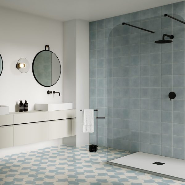 TIFFANY BLUE LARGE FISHSCALE MATT P3 TILE 200X200mm