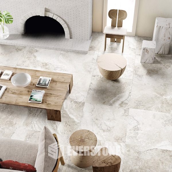 Stoneage 3D Travertine Argento Natural Tile 600X600mm