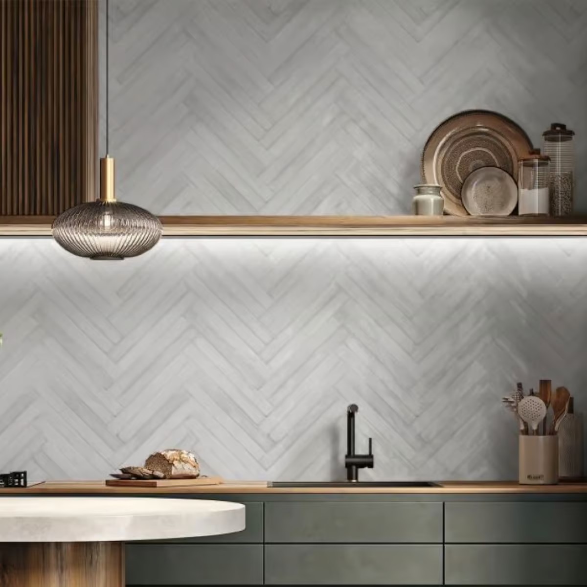 BROOKLYN WHITE GLOSS TILE 450x50mm