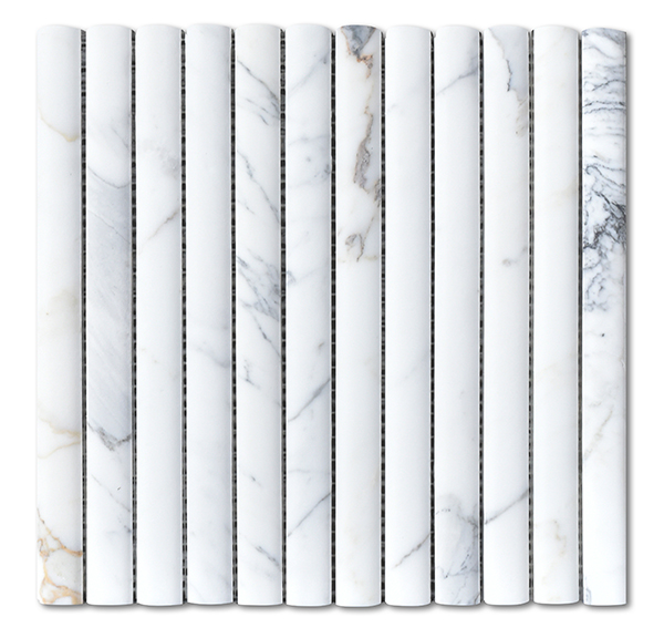 Marble Mosaic Calacatta 3D Flute Honed 23×300mm