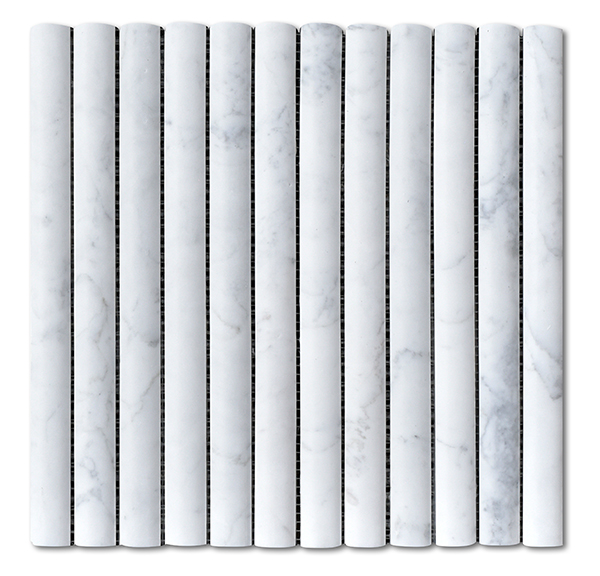 Marble Mosaic Carrara 3D Flute Honed 23×300mm