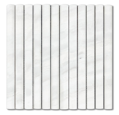 Marble Mosaic Pearl White 3D Flute Honed 23×300mm