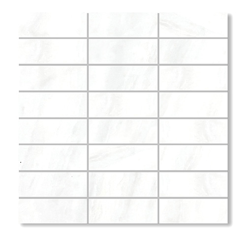 Marble Mosaic Pearl White Stack Bond Honed 98×35mm
