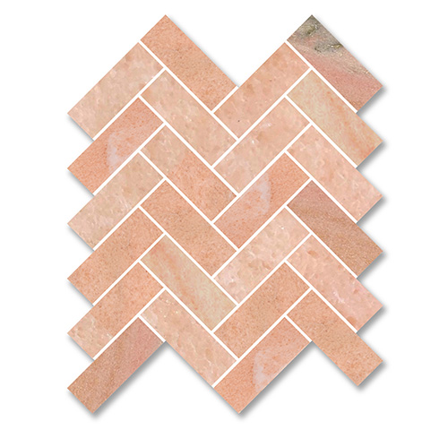 Marble Mosaic Rosa Brick Wave Honed 98×35mm